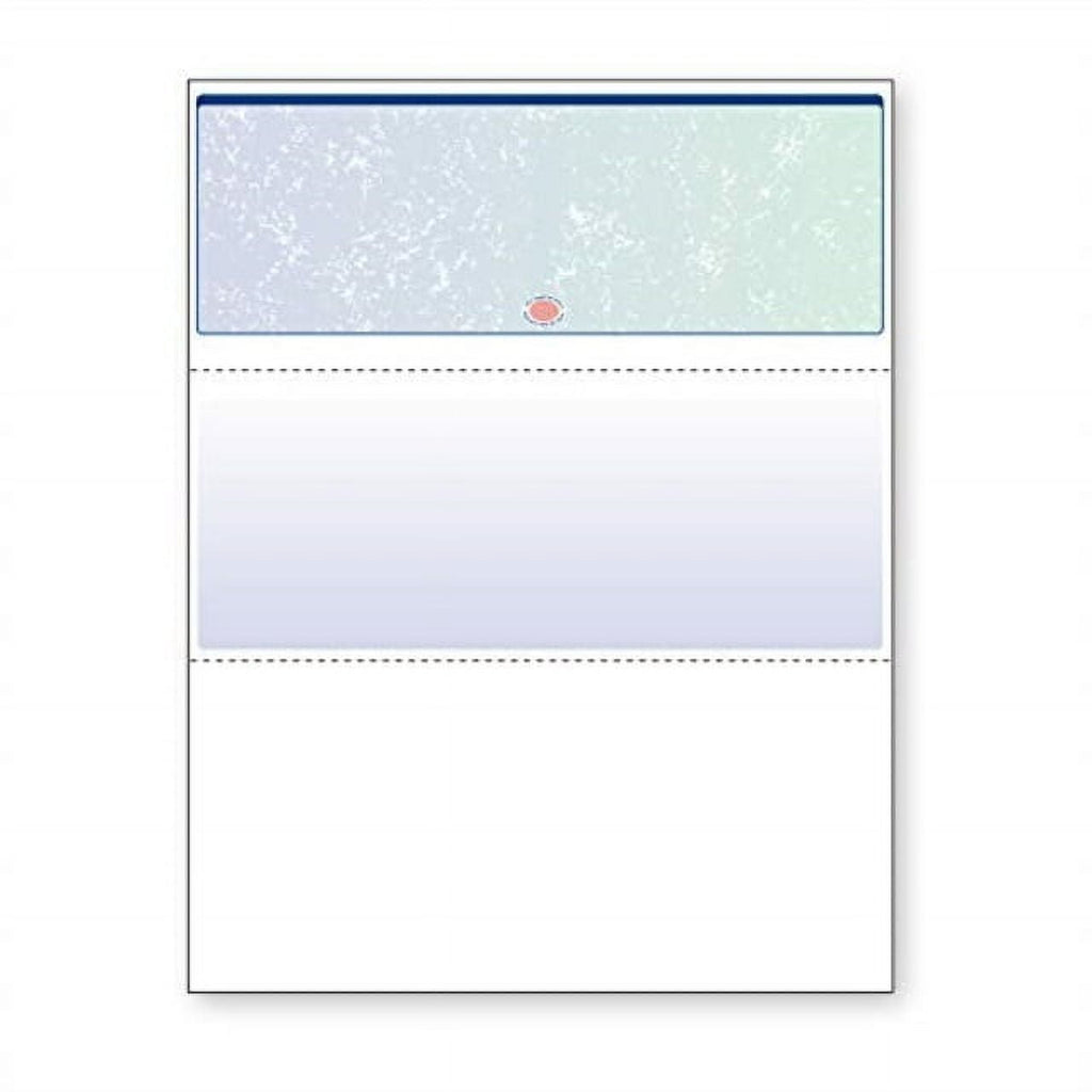 DocuGard Blue/Green Prismatic Top Check. 8.5 x 11. 24 lb. 500 Sheets