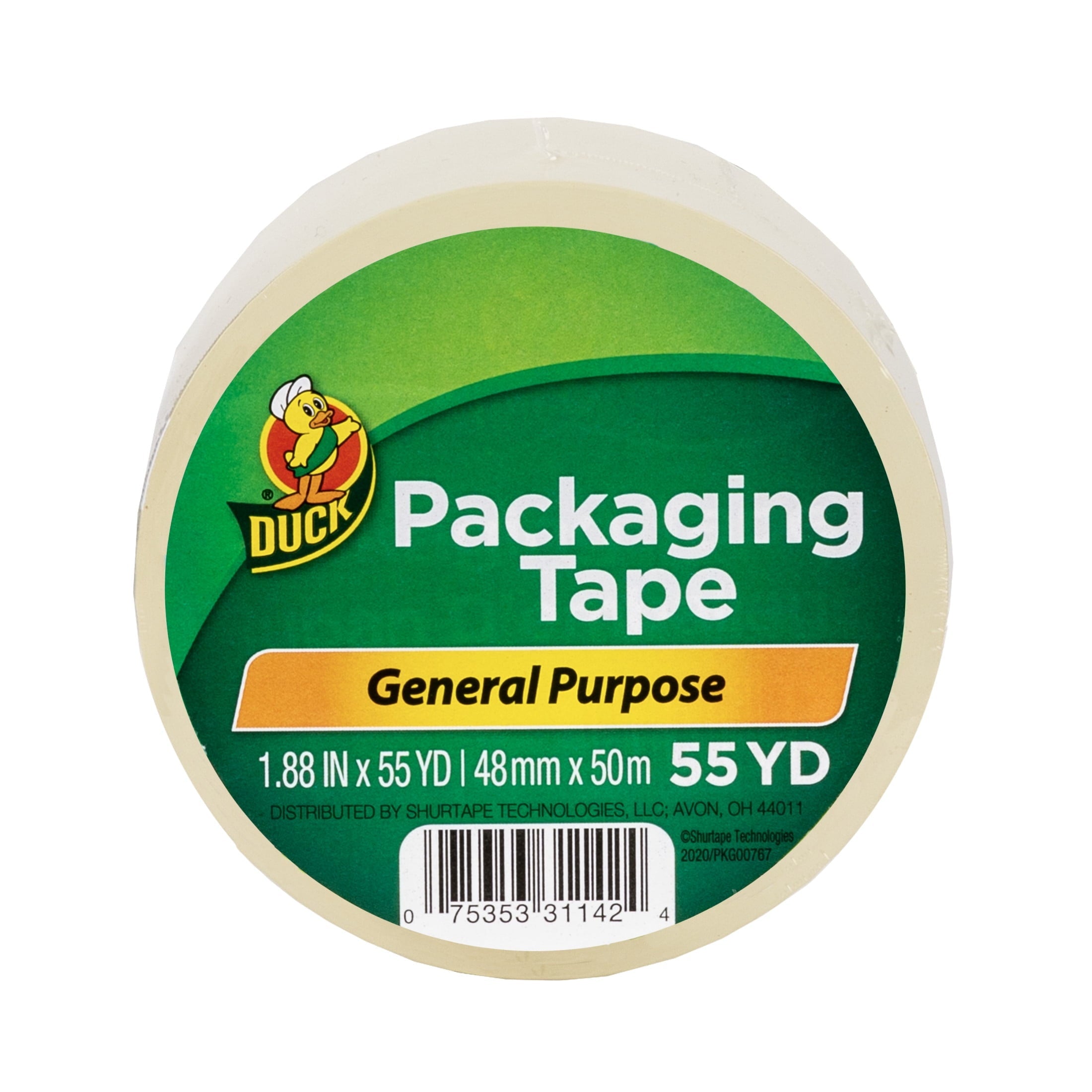 Duck Brand General Purpose Packaging Tape. 1.88 in. x 55 yd.. Clear. 1 Roll
