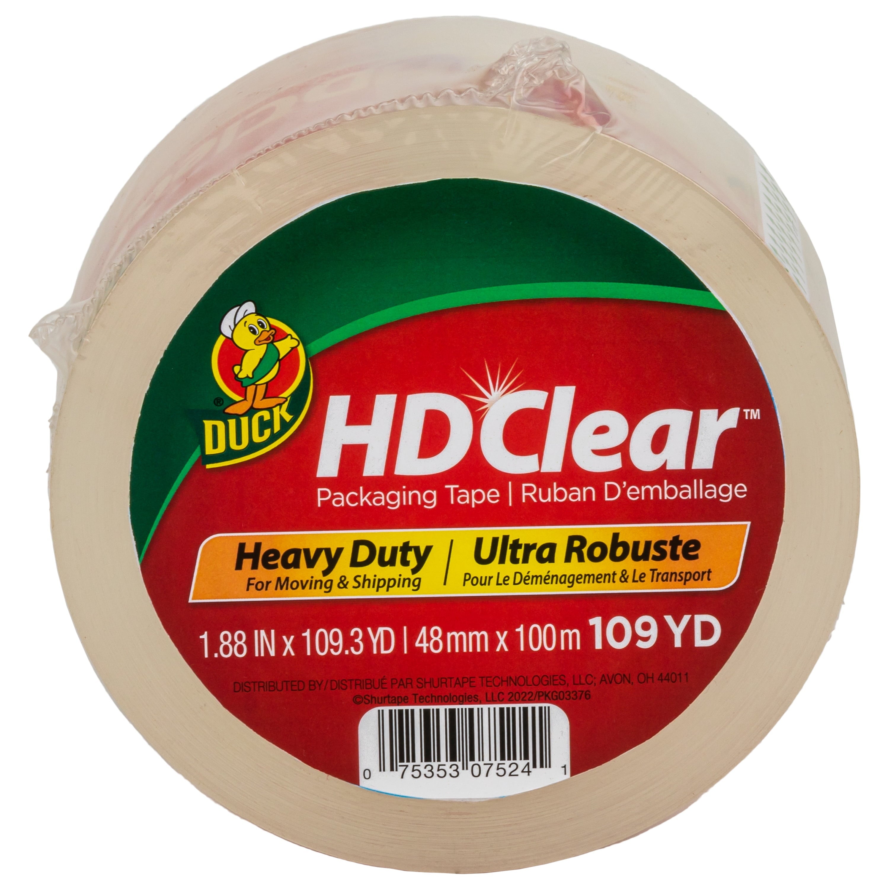 Duck HD Clear Packing Tape. 1.88 in. x 109 yd.. Clear. 1 Count