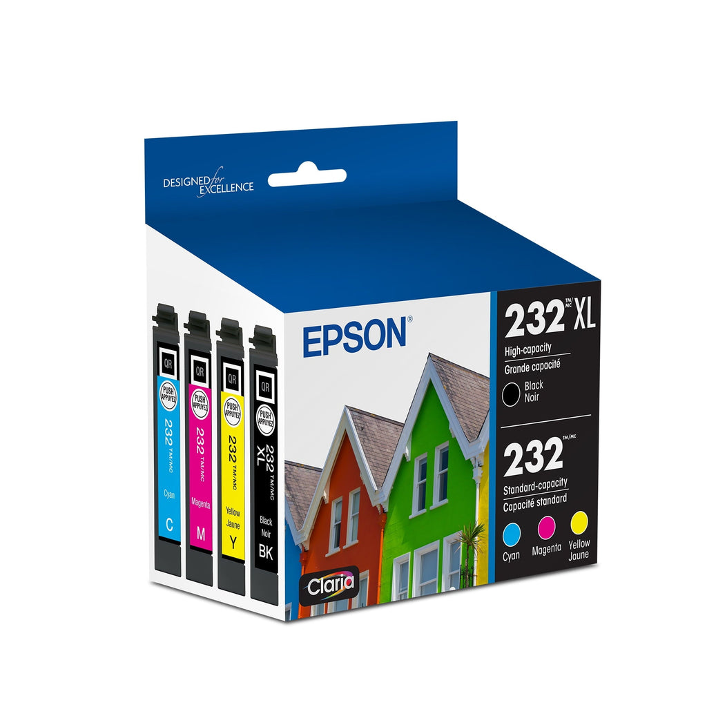 EPSON 232 Claria Ink High Capacity Black & Standard Color Cartridge Combo Pack (T232XL-BCS) Works with WorkForce WF-2930. WF-2950. Expression XP-4200. XP-4205