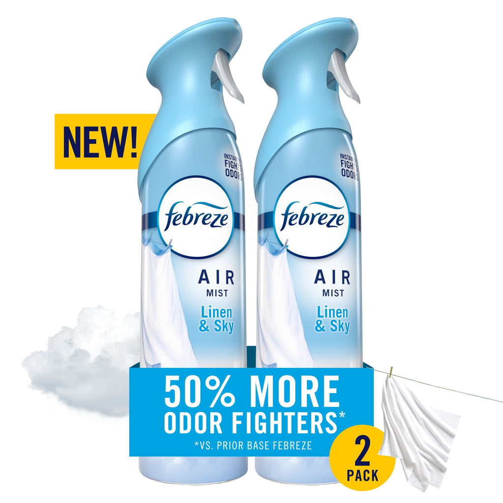 Febreze Air Mist Air Freshener Spray. Linen & Sky Scent. 8.1oz. 2 Count