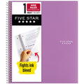 Five Star Spiral Notebook Plus Study App. 1-Subject. Wide Ruled. 8 x 10.5 in. Amethyst