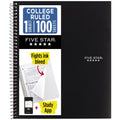 Five Star 1-Subject College Ruled Notebook Plus Study App. 8.5 x 11 in. Black. 100 Sheets