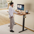 EDX Electric Adjustable Standing Desk - 63x24 Sit-to-Stand Office Desk with 2 Hooks & Wire Hole