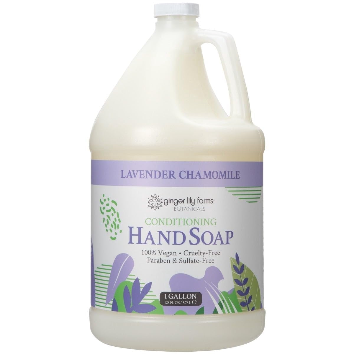 Ginger Lily Farms Botanicals All-Purpose Conditioning Liquid Hand Soap Refill. 100% Vegan & Cruelty-Free. Lavender Chamomile Scent. 1 Gallon (128 fl oz)