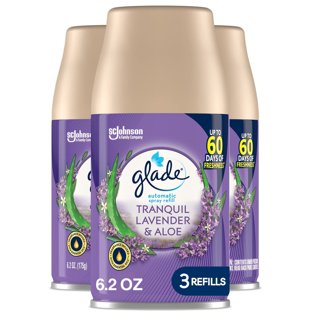 Glade Automatic Spray Refill - Tranquil Lavender & Aloe. 3 Refills (6.2 oz Each)