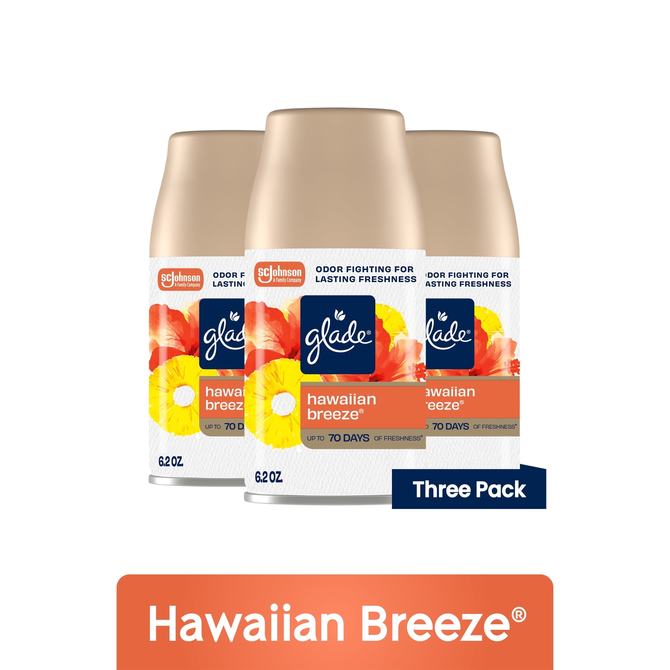 Glade Automatic Spray Refill - Hawaiian Breeze. 3 Refills (6.2 oz Each)