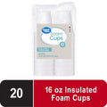 Great Value 16 oz Foam Cups. 20 count