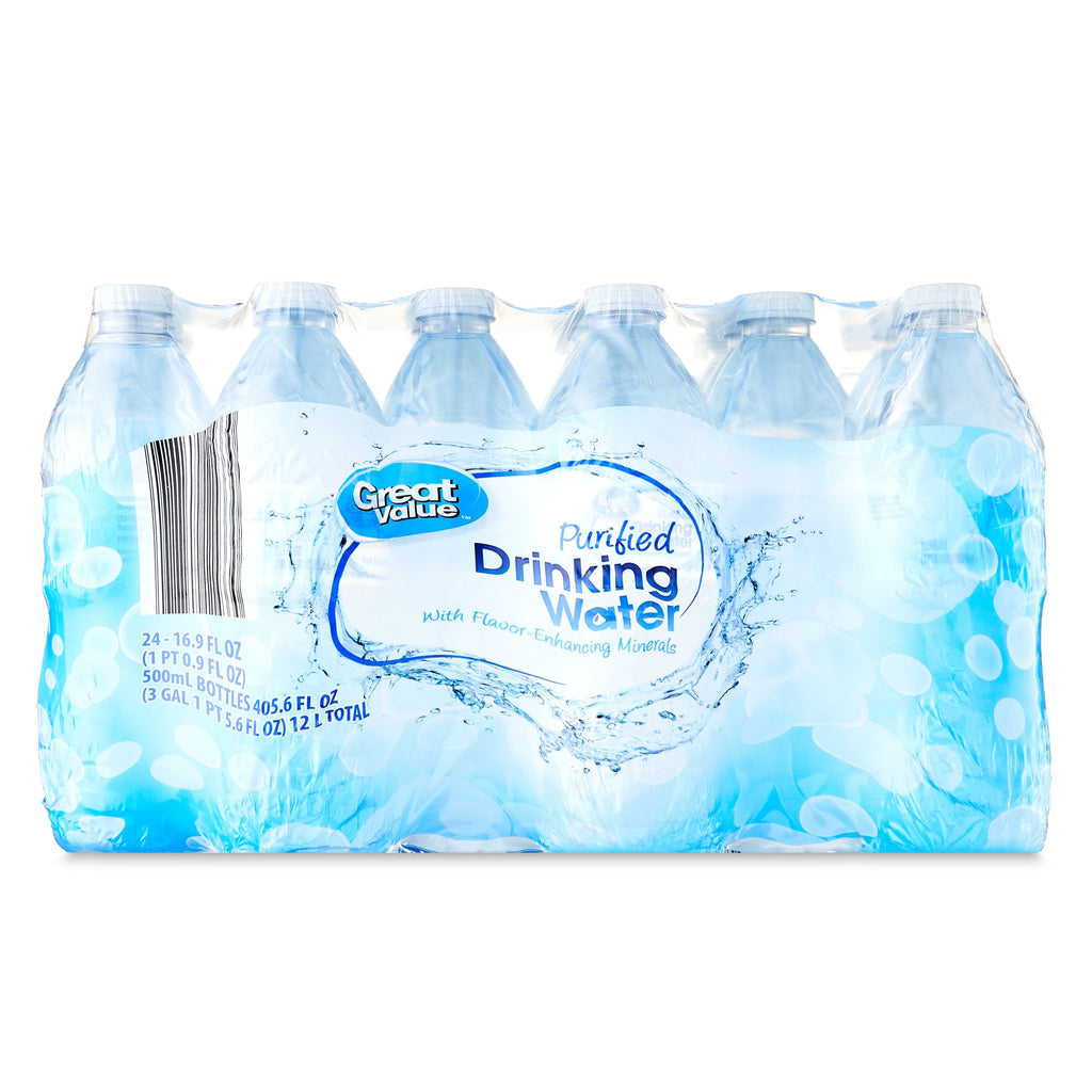 Great Value Purified Drinking Water. 16.9 fl oz. 24 Count