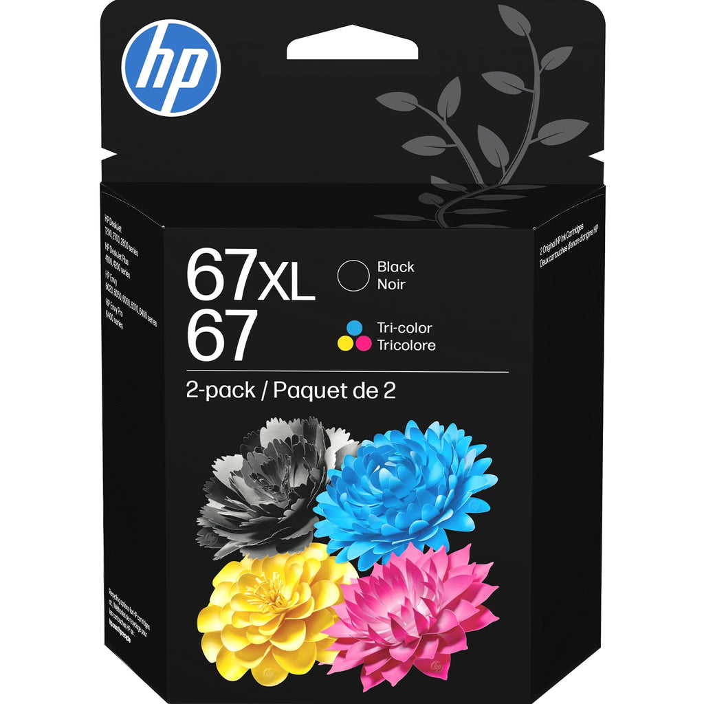 HP 67 Tri-color/67XL Black Ink Cartridge 2-pack