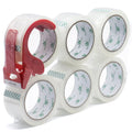 Heavy Duty Transparent Packing Tape with Dispenser. 6 Rolls (360 yd Total). 1.88 in x 60 yd