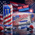Monster Energy Ultra Sugar Free. Red White & Blue Razz. 16 fl oz. 18 Pack