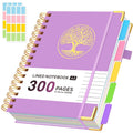 NIRMIRO 5-Subject Notebook College Ruled. 300 Pages A5 Hardcover Spiral Notebook with Dividers