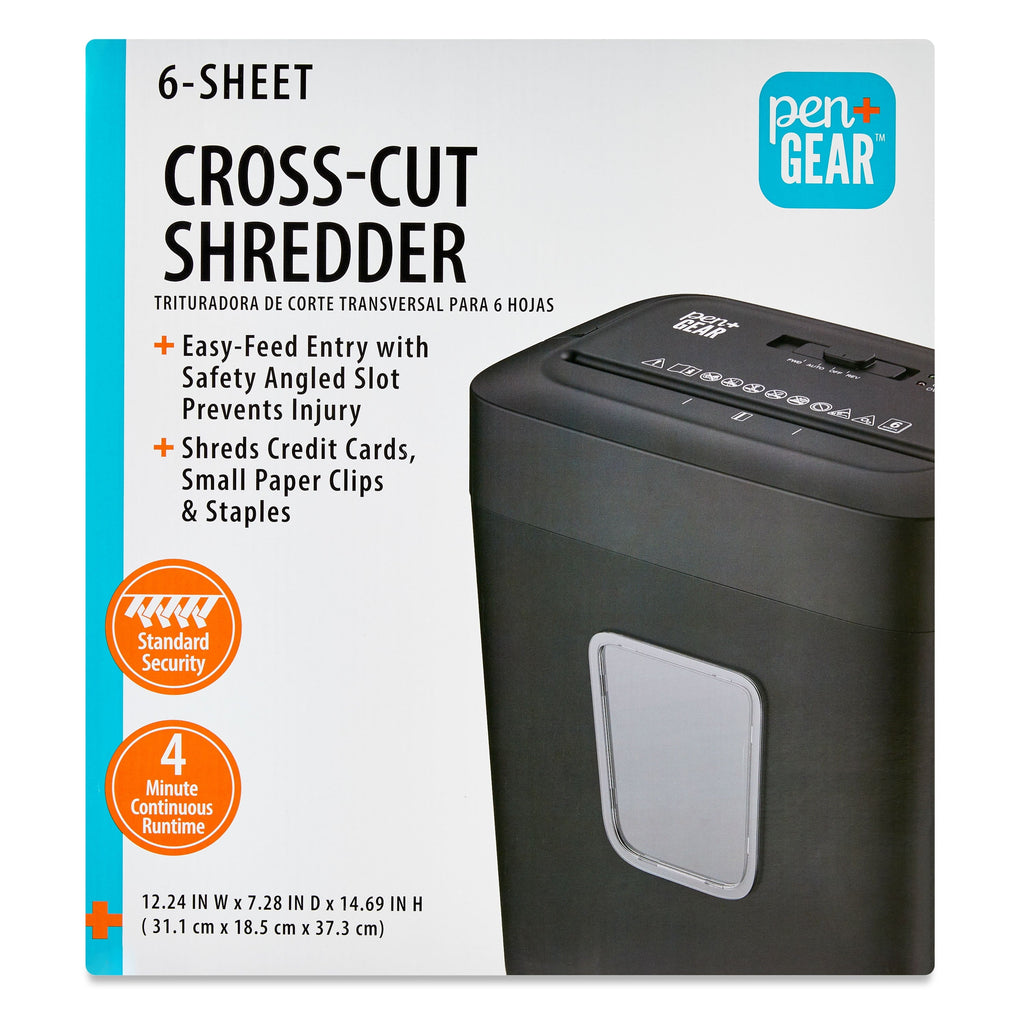 Pen+Gear 6-Sheet Cross-Cut Paper & Credit Card Shredder. 3.7-Gallon