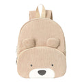 Corduroy Mini Backpack. Cute Cartoon Pattern. Khaki