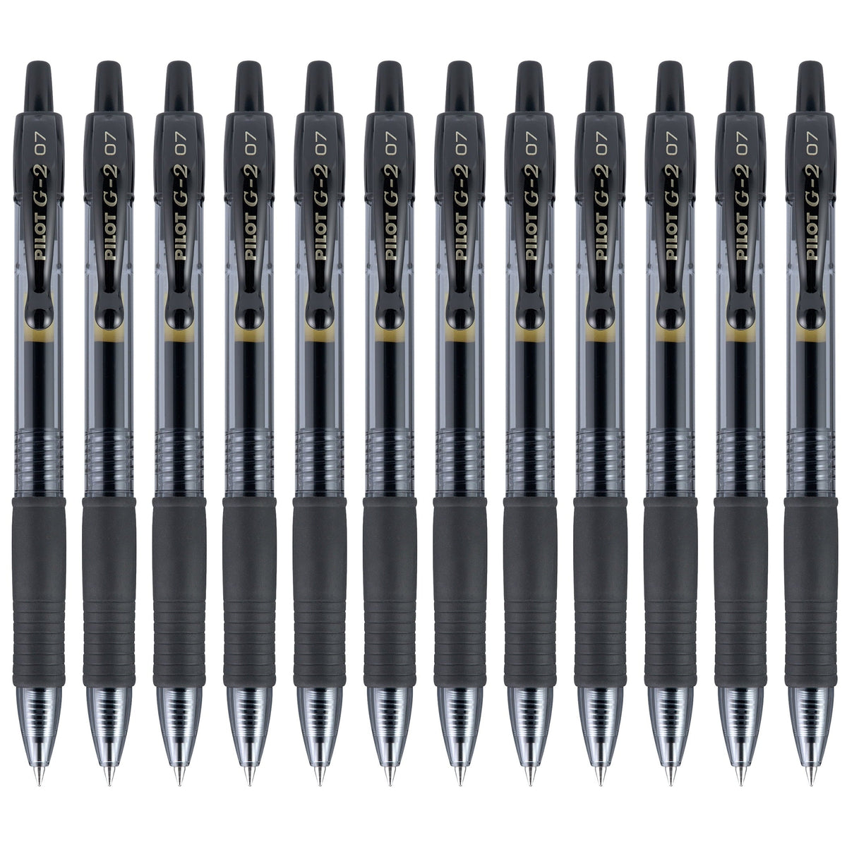 Pilot G2 Retractable Gel Pens. Fine Point. Black. 12-Pack