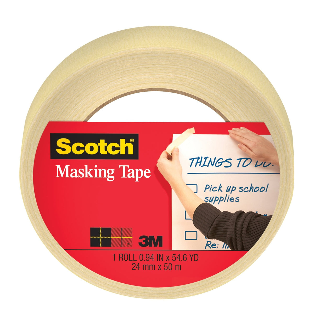 Scotch Masking Tape. .94 in x 54.6 yd. Tan. 1 Roll