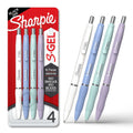 Sharpie S-Gel Pens. Medium Point (0.7mm). Black Ink. Assorted Fashion Barrel Colors. 4 Count