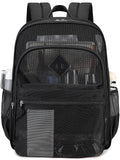 Soda Candy Mesh Backpack. Heavy-Duty See-Through Bookbag. Black