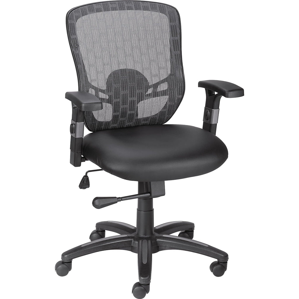 Staples Corvair Mesh Back Luxura Faux Leather Computer and Desk Chair Black 2/Pack 59455-CCVS