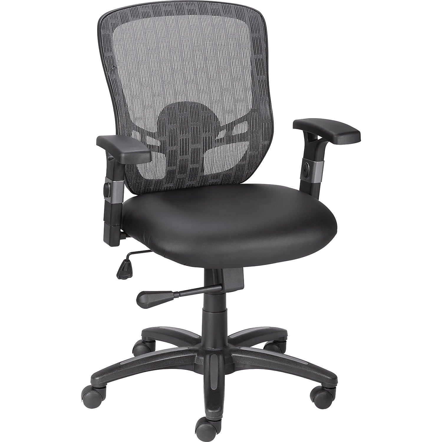 Staples Corvair Mesh Back Luxura Faux Leather Computer and Desk Chair Black 2/Pack 59455-CCVS