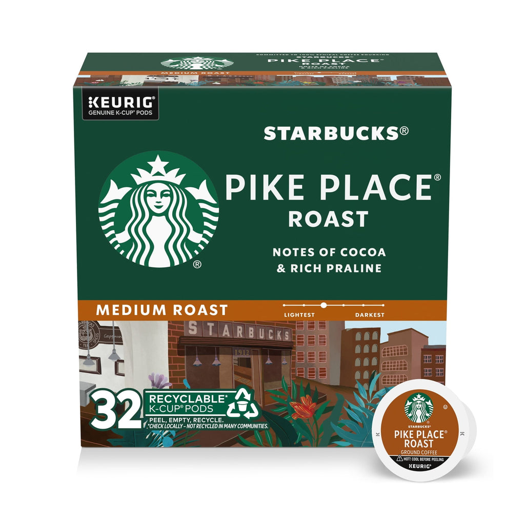 Starbucks Pike Place Roast Medium Roast K-Cup Pods. 32-Count