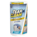 Tear-N-Clean Reusable Microfiber Cleaning Towels on a Roll. 50 Count. White