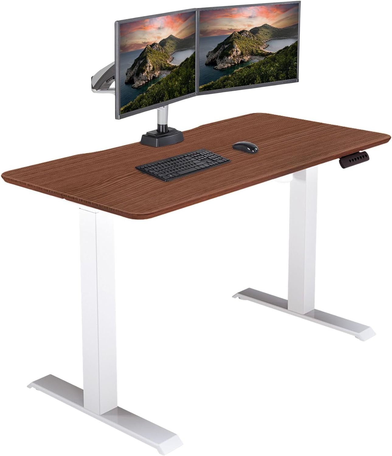 Vari Essential Electric Standing Desk Ergonomic Sit-to-Stand Home & Office Computer Desk. 48 x 24 Hazel Wood
