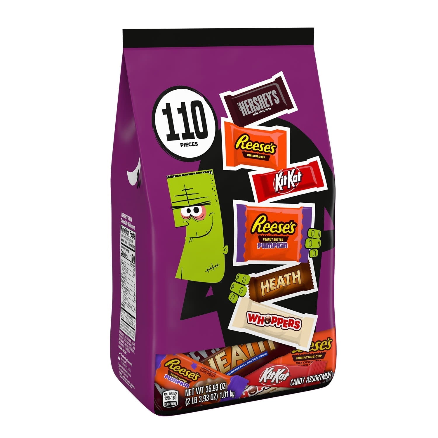 Hershey Assorted Halloween Candy Bulk Variety Bag. 110 Pieces