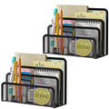 Metal Mesh Letter & File Holder / Mail Sorter. 2-Pack. Black