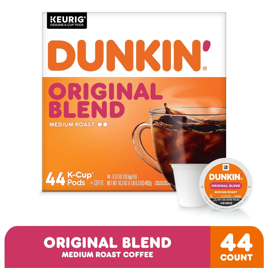 Dunkin' Original Blend Medium Roast Coffee. Keurig K Cup Pods. 44 Count Box