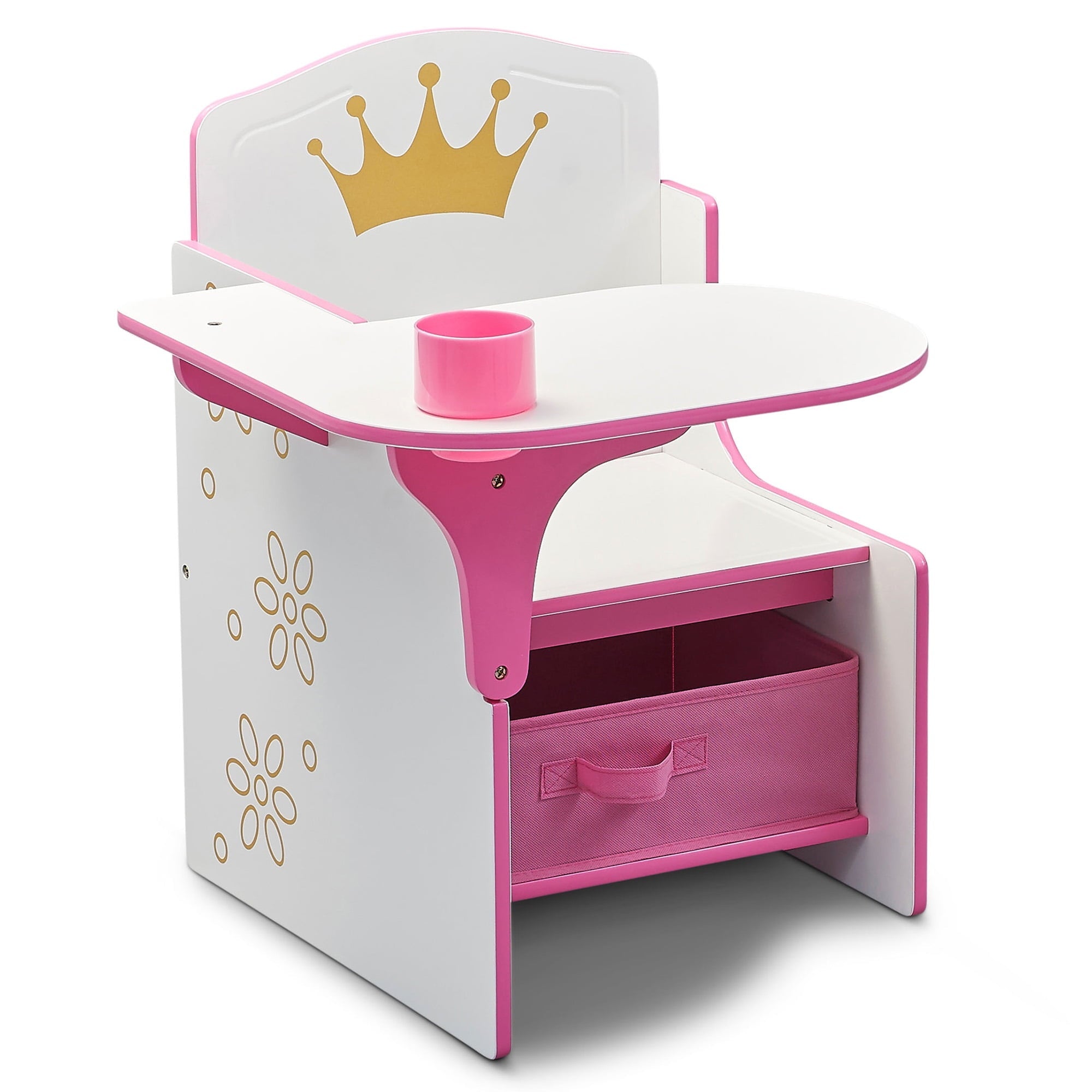 Delta Children Princess Crown Task Chair Desk with Storage Bin. Greenguard Gold Certified