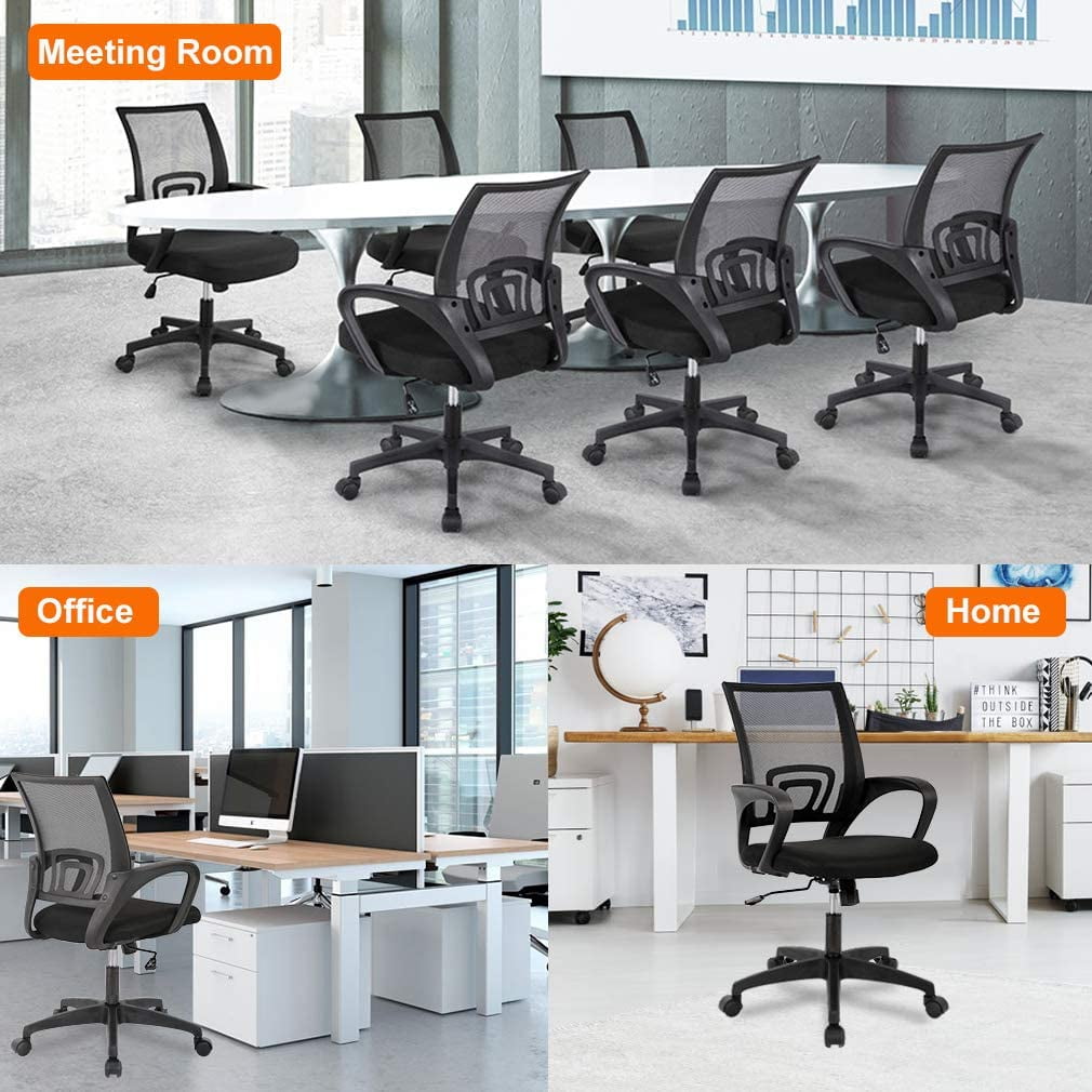 BestOffice Ergonomic Office Chair. Lumbar Support. Adjustable Height with Armrests for Adults(Black)