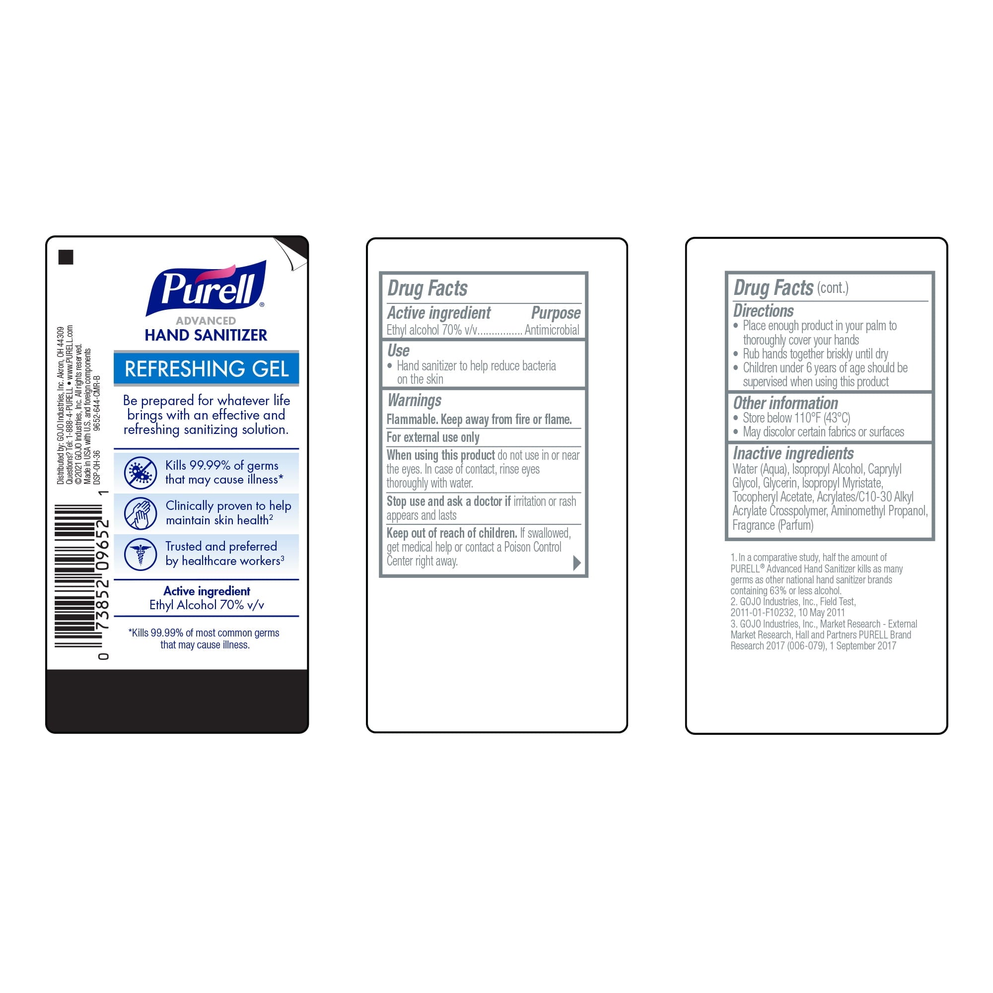 Purell Advanced Hand Sanitizer Refreshing Gel. 8 oz Pump Bottle