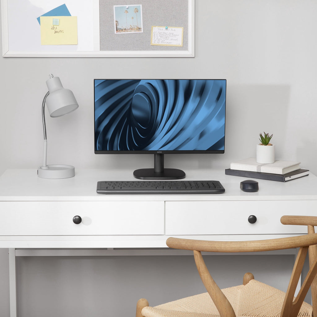 onn 22 FHD (1920 x 1080p) 100hz Office Monitor with 6 ft HDMI Cable. Black