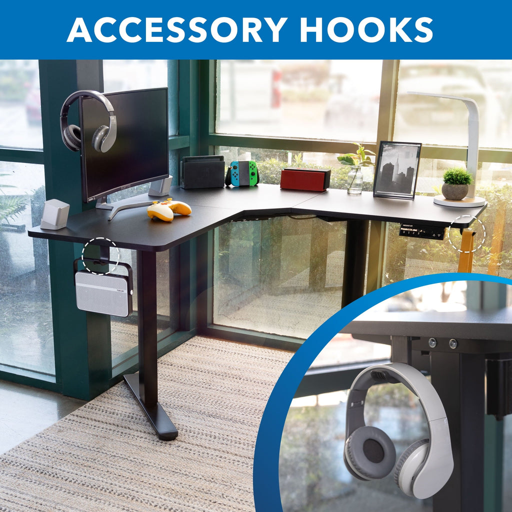 Mount-It! Eclectic Height Adjustable Corner Sit-Stand Desk. Ergonomic. New Design