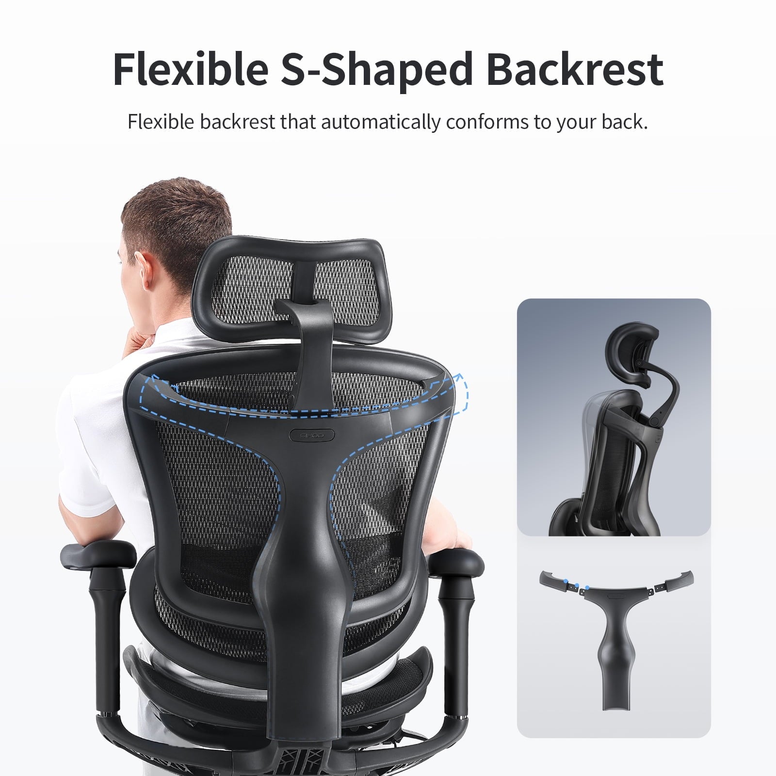 Sihoo Doro-C300 Ergonomic Chair. 3D Armrests  Swivel Chair. Adaptive Lumbar Support Office Chair. Ergonomic Desk Chairs for Adults. Comfort Home Office Chair. Black (Set of 1))