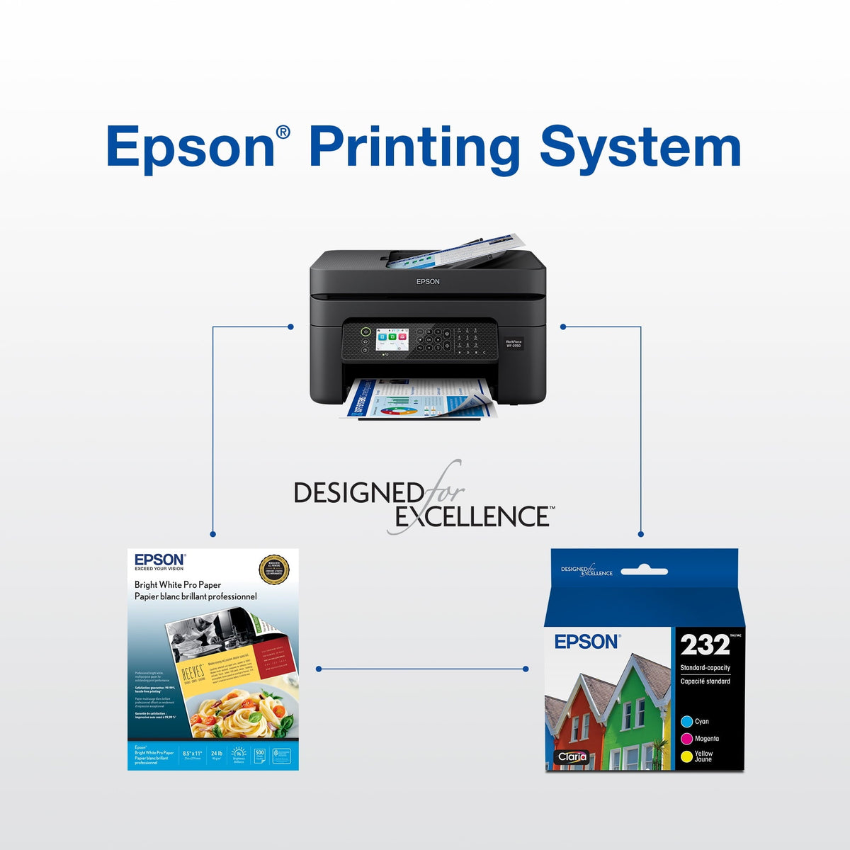 EPSON 232 Claria Ink High Capacity Black & Standard Color Cartridge Combo Pack (T232XL-BCS) Works with WorkForce WF-2930. WF-2950. Expression XP-4200. XP-4205