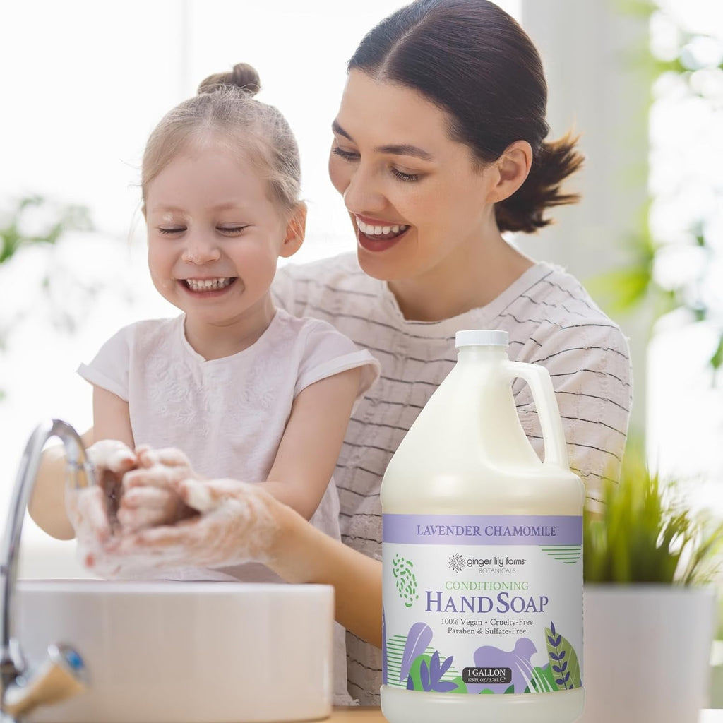 Ginger Lily Farms Botanicals All-Purpose Conditioning Liquid Hand Soap Refill. 100% Vegan & Cruelty-Free. Lavender Chamomile Scent. 1 Gallon (128 fl oz)