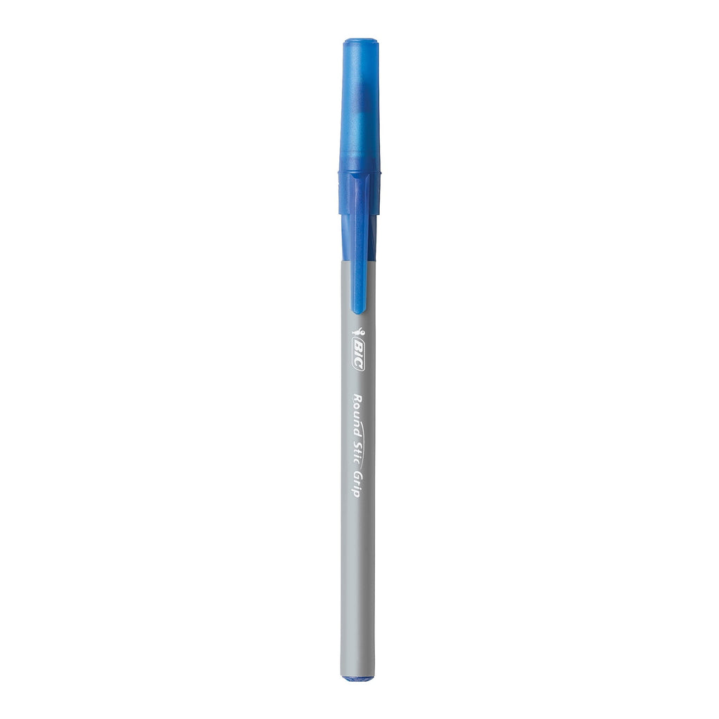 BIC Round Stic Grip Xtra Life Ball Pen. Medium Point (1.2mm). Blue. 36-Count