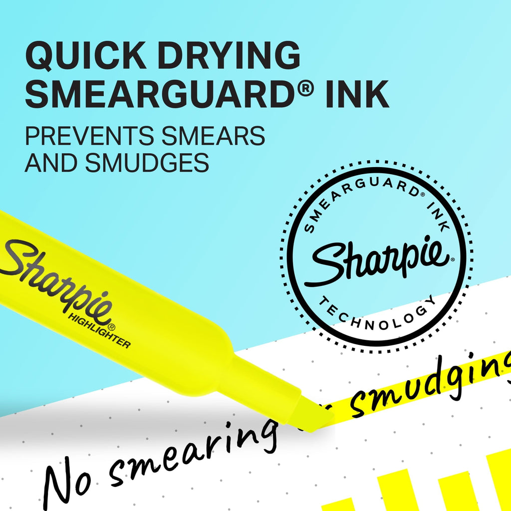 Sharpie Highlighters. Smear Guard. Assorted Colors. 12-Count