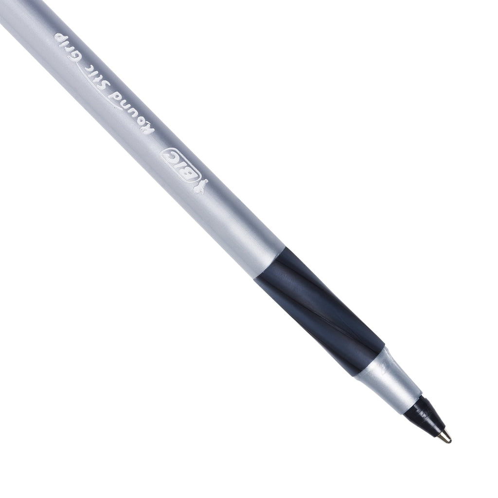 BIC Round Stic Xtra Comfort Ballpoint Pen. Bold Point. 1.2 mm. Black Ink. 24 Count