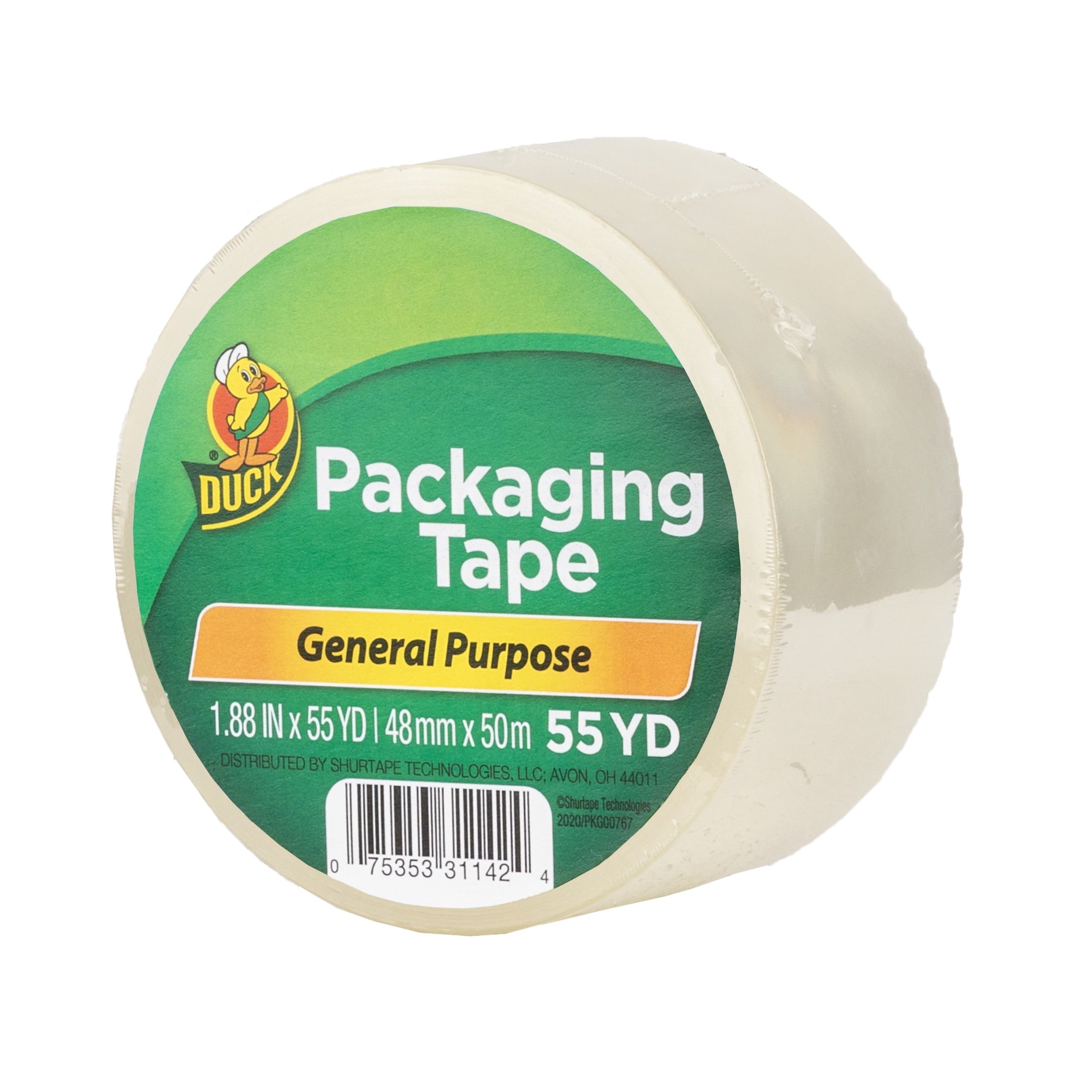 Duck Brand General Purpose Packaging Tape. 1.88 in. x 55 yd.. Clear. 1 Roll