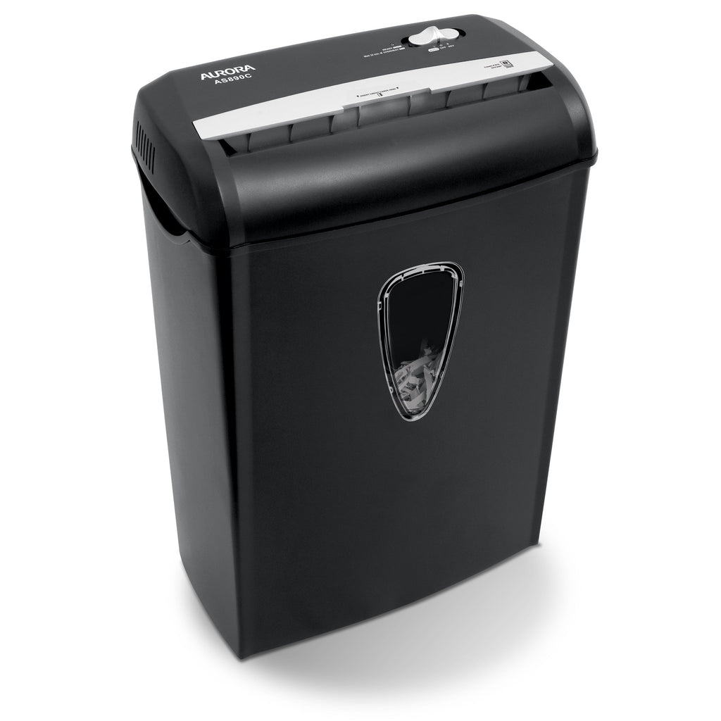 Aurora 8-Sheet Cross-Cut Paper Shredder. Black