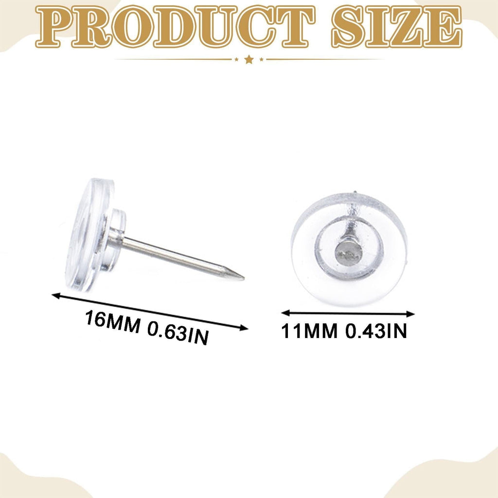 Clear Push Pins. Reusable Plastic Flat-Head Thumb Tacks for Cork Boards. Maps & Posters. 150-Count