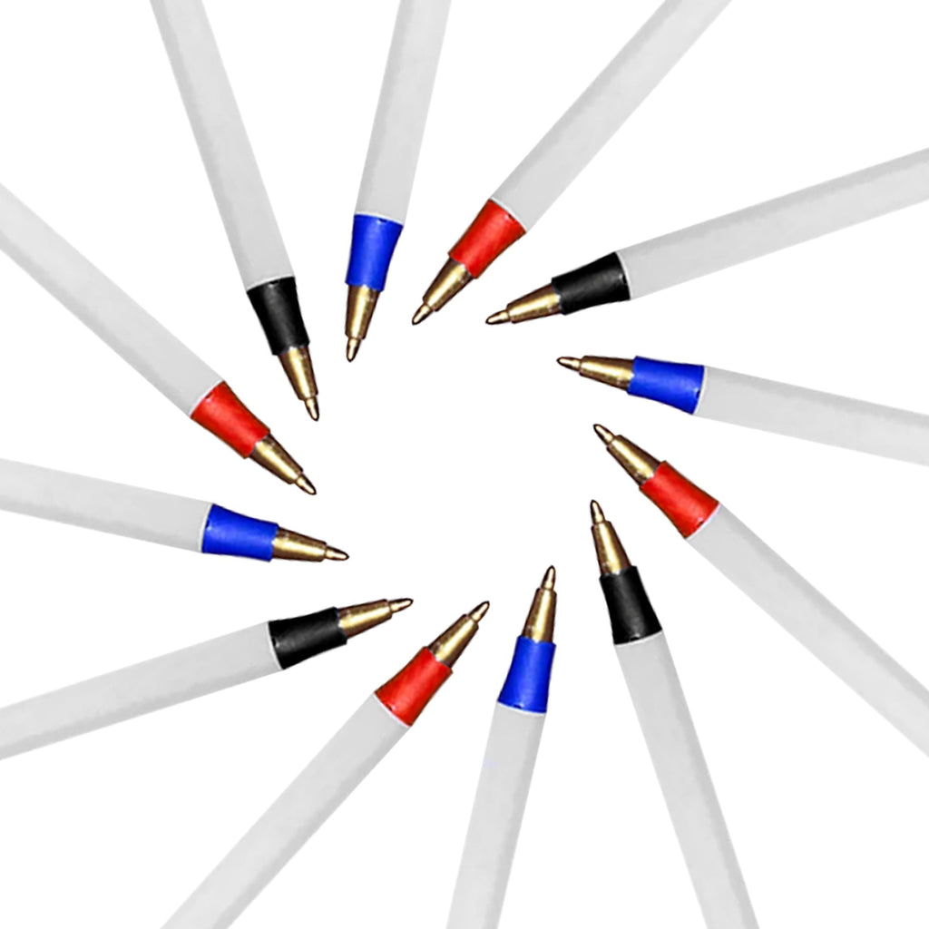Trailmaker Ballpoint Pens Value Pack - Bulk - 500 Count. Black Blue Red Ink