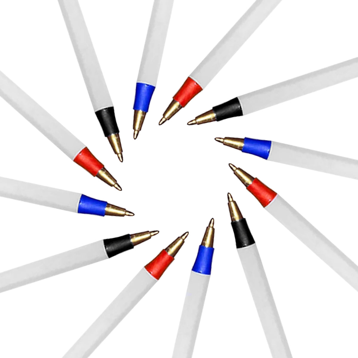 Trailmaker Ballpoint Pens Value Pack - Bulk - 500 Count. Black Blue Red Ink