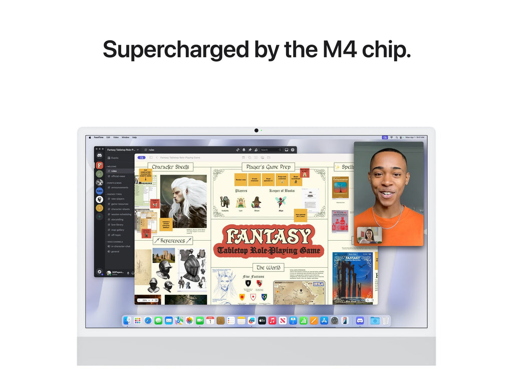 Apple iMac 24 All-In-One Computer. Apple M4. 16GB RAM. 256GB SSD. MacOS Sequoia. MD3H4LL/A