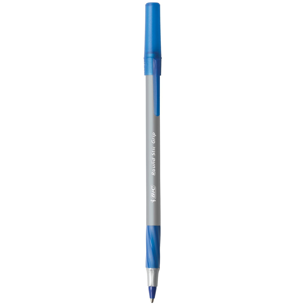 BIC Round Stic Grip Xtra Life Ball Pen. Medium Point (1.2mm). Blue. 36-Count