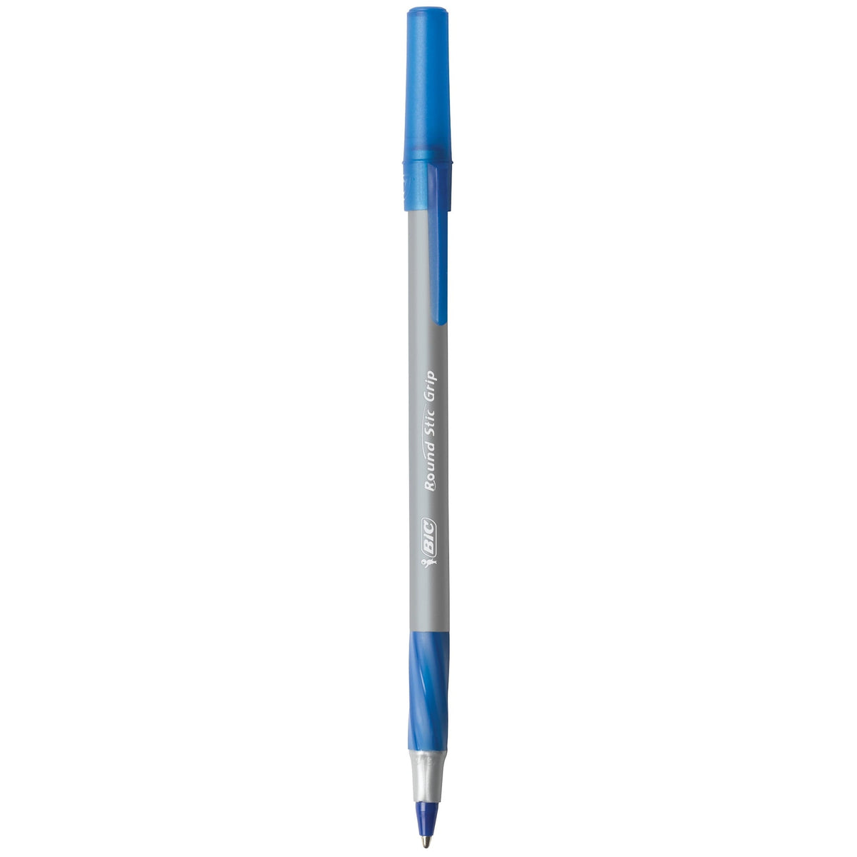 BIC Round Stic Grip Xtra Life Ball Pen. Medium Point (1.2mm). Blue. 36-Count